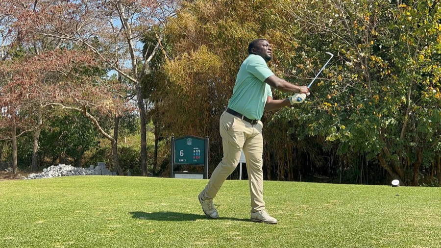 A golfer during a Bogey Free Pro Am Tour round