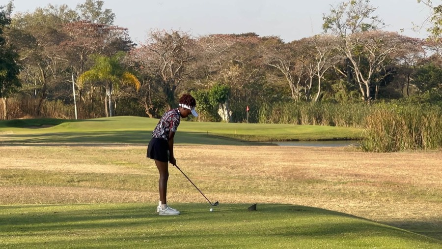 A golfer during a Bogey Free Pro Am Tour round