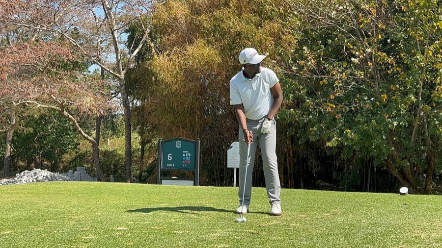 A golfer during a Bogey Free Pro Am Tour round