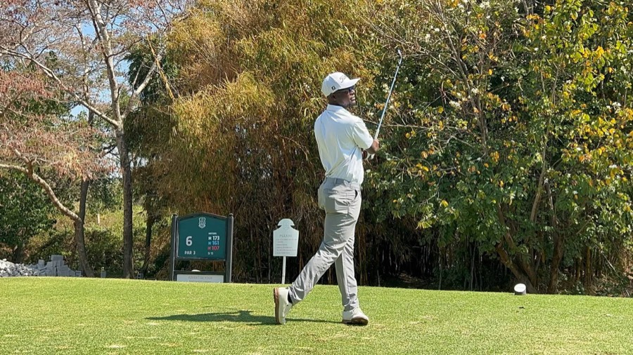 A golfer during a Bogey Free Pro Am Tour round
