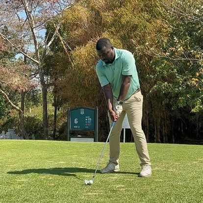 A player follows through on a drive